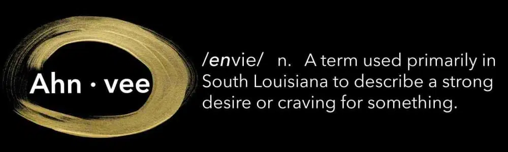 Ahnvee Photography brand graphic defining “envie” as a strong desire or craving, representing a creative Louisiana photographer rooted in South Louisiana